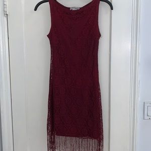 Red lace dress